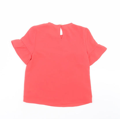 Preloved George Girls Pink   Basic Blouse Size 6-7 Years - Back