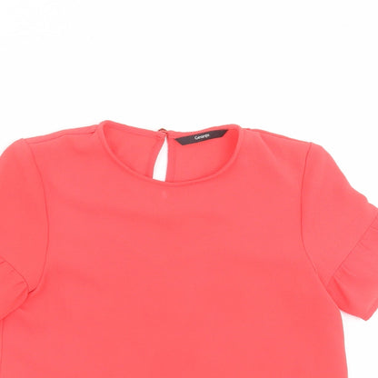 Preloved George Girls Pink   Basic Blouse Size 6-7 Years - Detail