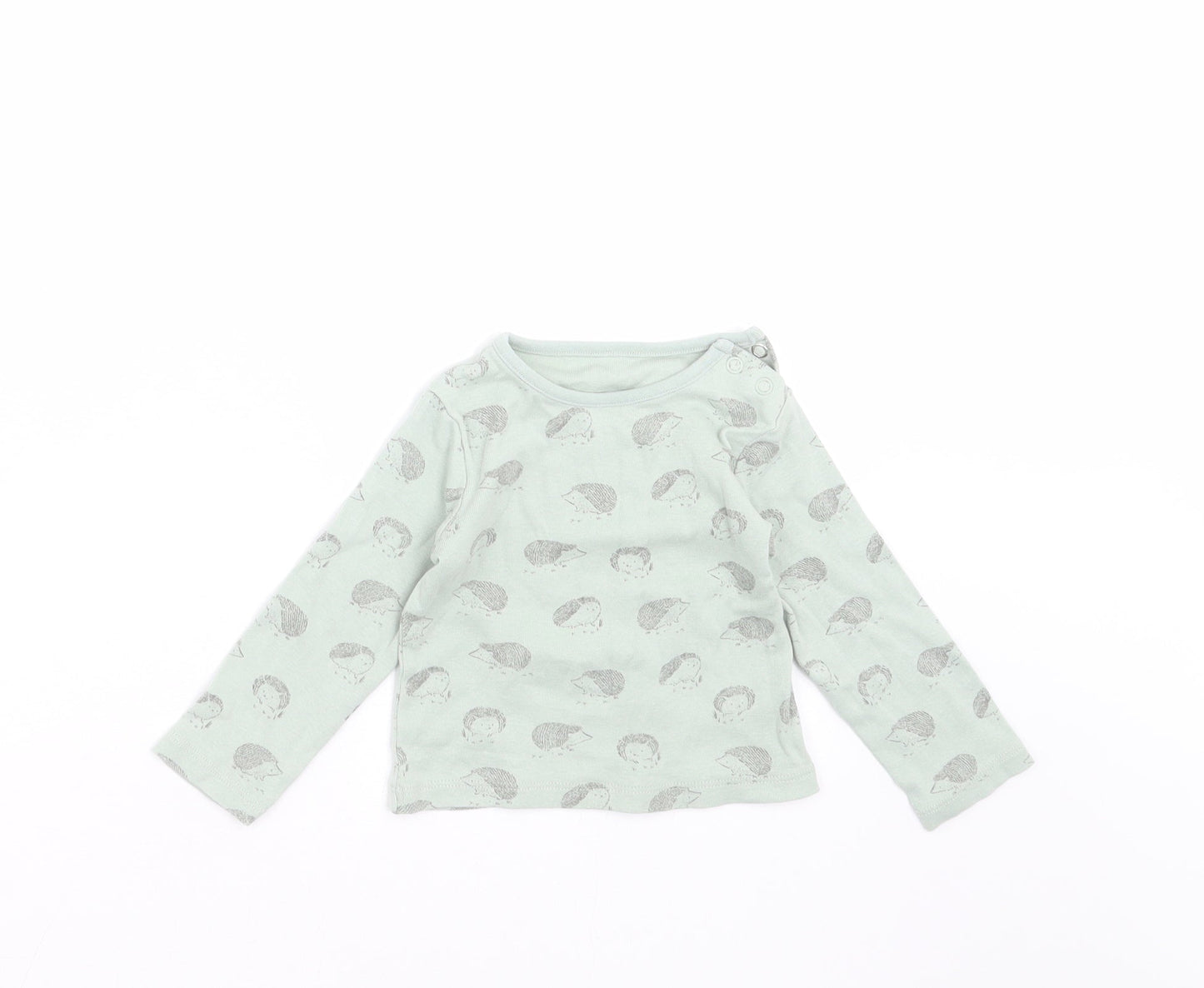 TU Baby Green   Basic T-Shirt Size 6-9 Months  - hedgehogs