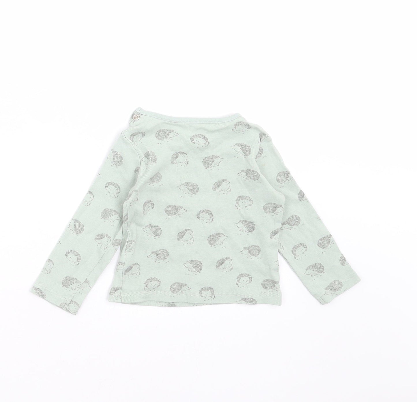 TU Baby Green   Basic T-Shirt Size 6-9 Months  - hedgehogs