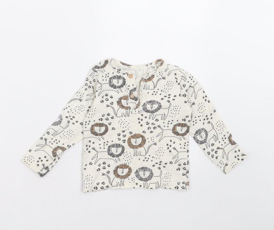 TU Baby Ivory   Basic T-Shirt Size 9-12 Months  - lions