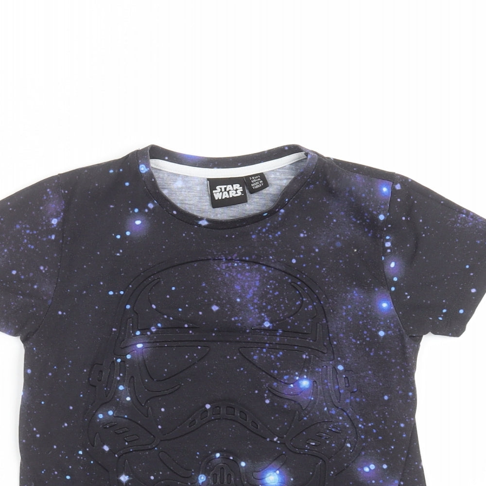 Primark Boys Black   Basic T-Shirt Size 7-8 Years  - star wars