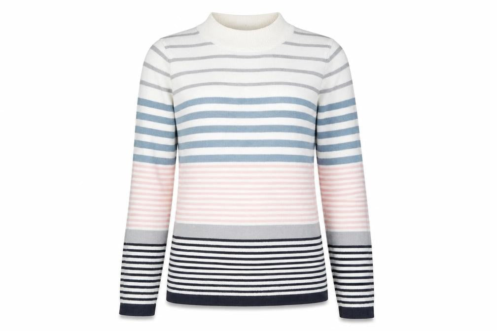 Marks & Spencer Womens White Striped  Pullover Jumper Size 12