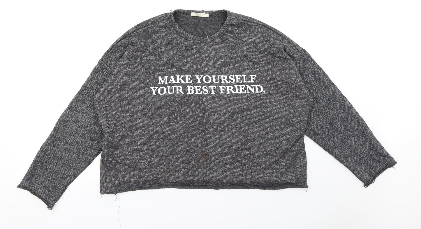 Zara Womens Grey   Pullover Jumper Size L