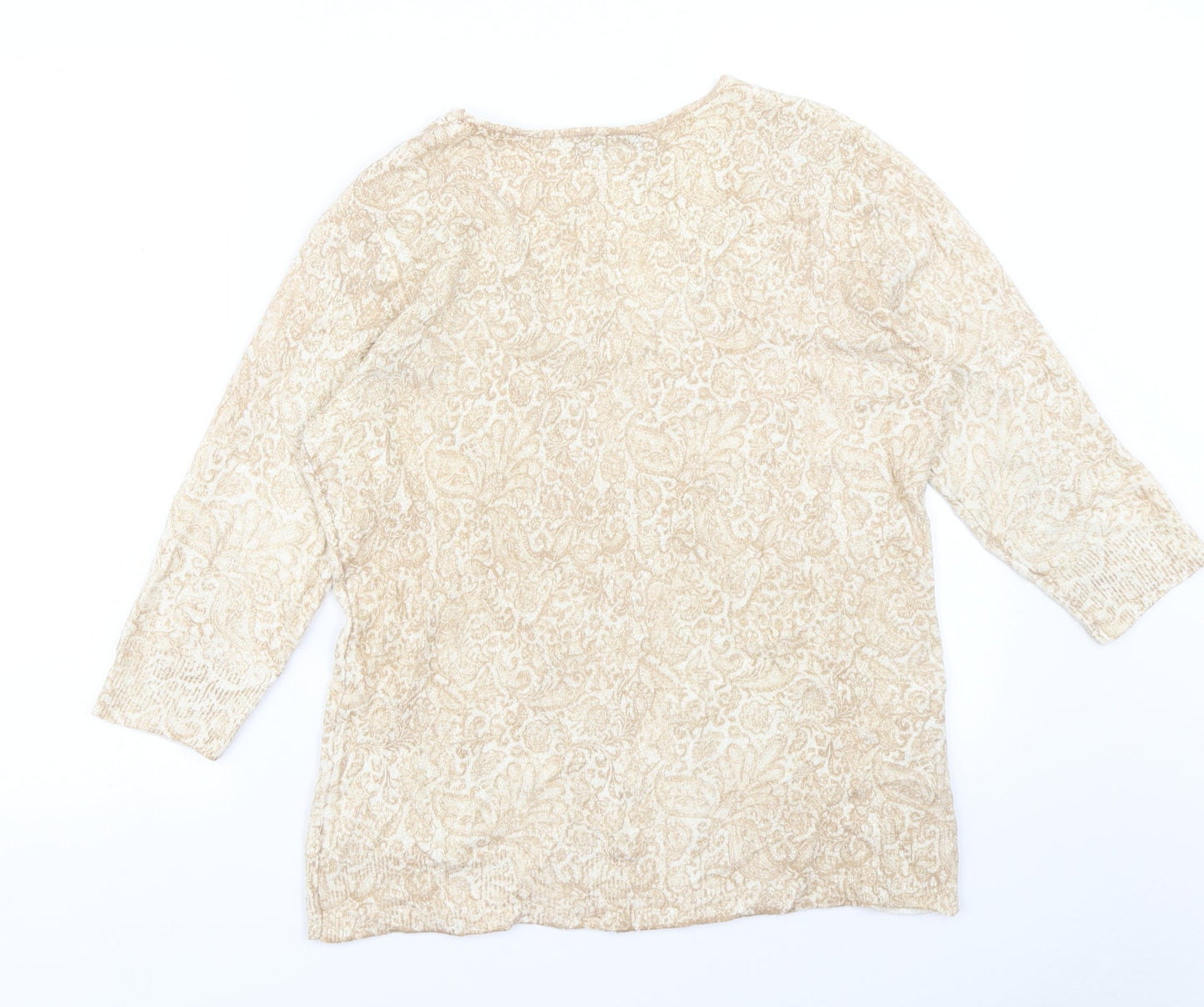 BM Womens Brown Paisley  Pullover Jumper Size M