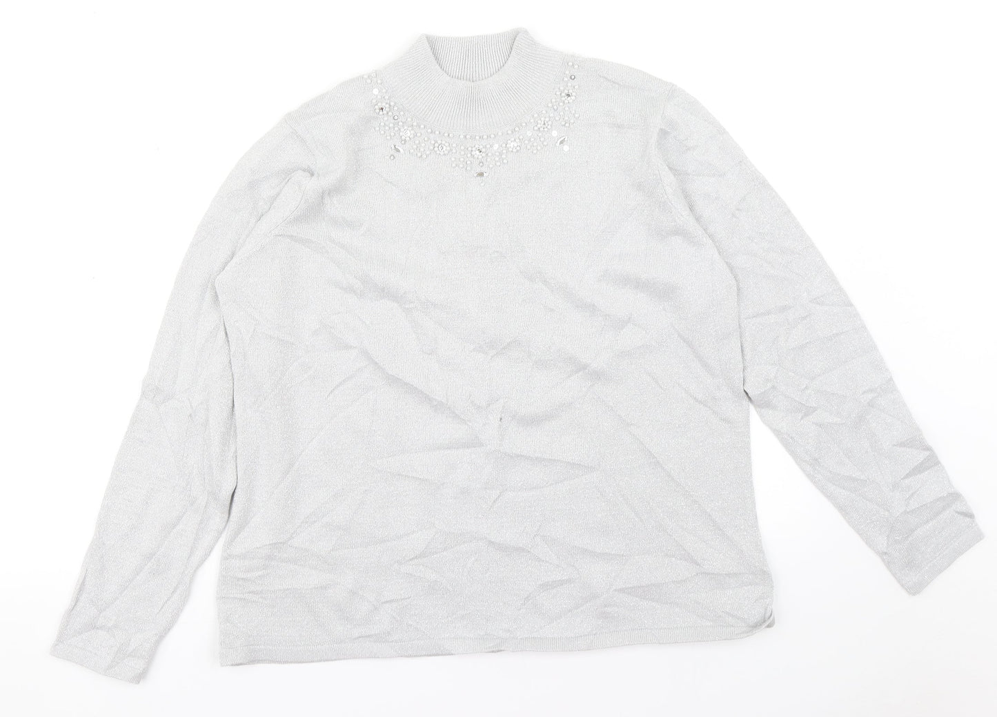 BM Womens Silver   Pullover Jumper Size M