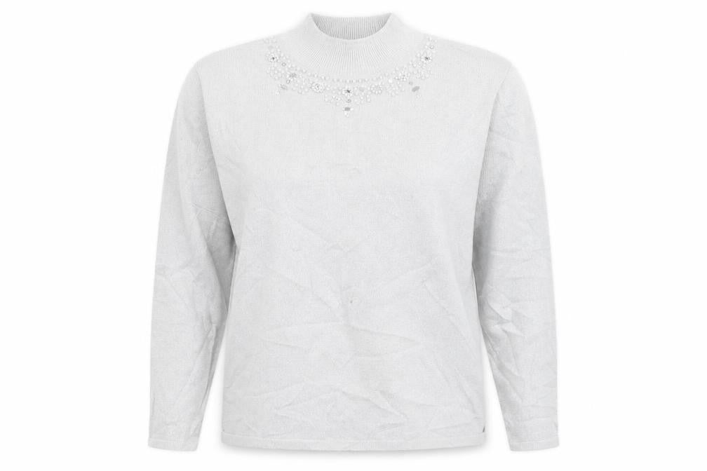 Bonmarché Womens Silver Pullover Jumper Size M
