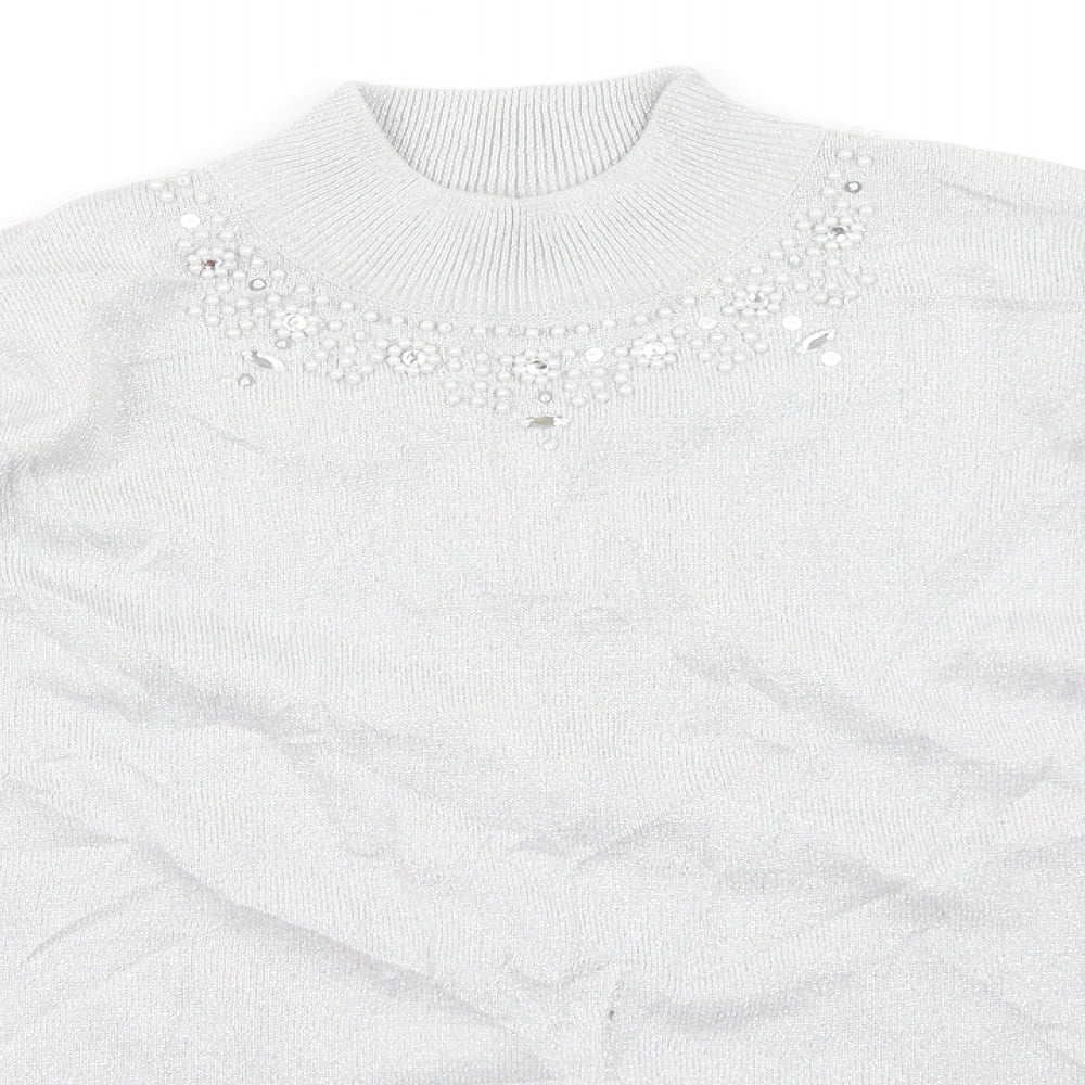 BM Womens Silver   Pullover Jumper Size M