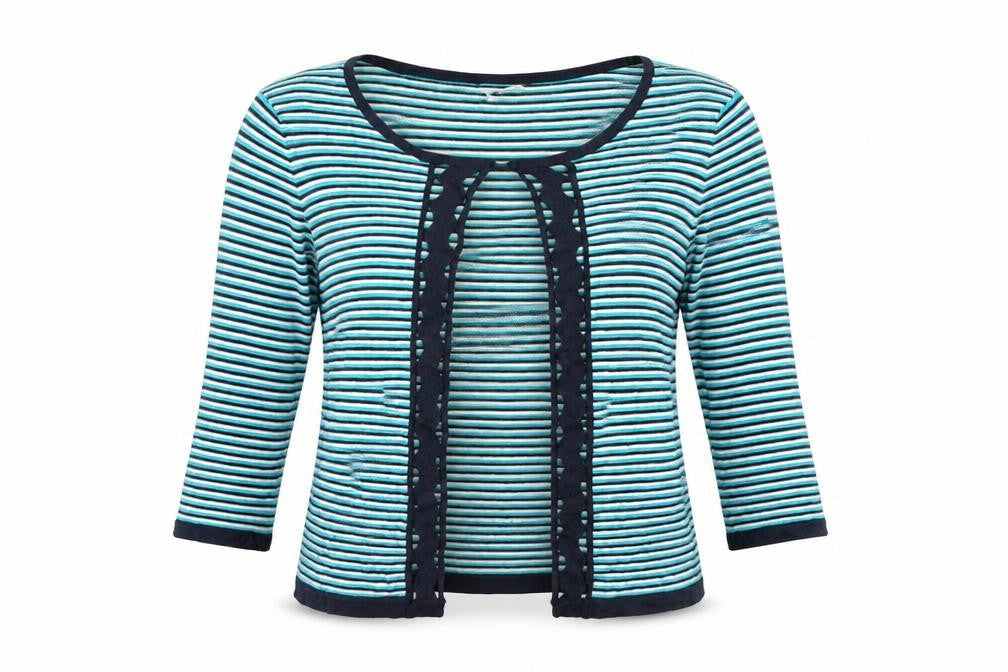 Precis Womens Blue Striped  Shrug Jumper Size L