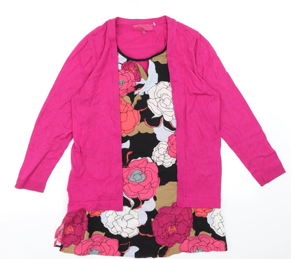 Next Womens Pink Floral  Pullover Jumper Size 12