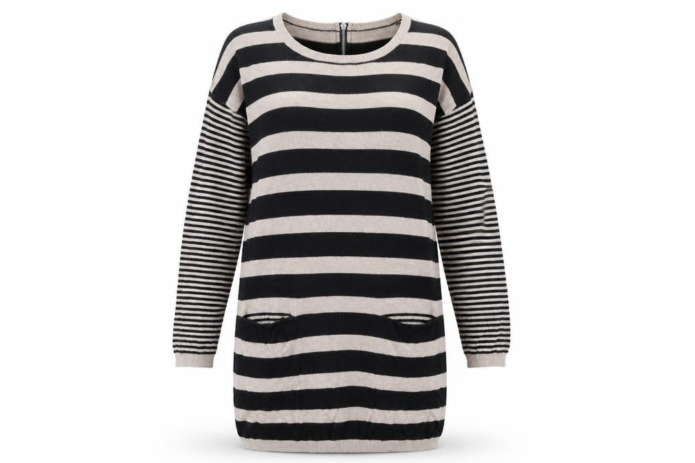 Wallis Womens Beige Striped  Jumper Dress  Size S