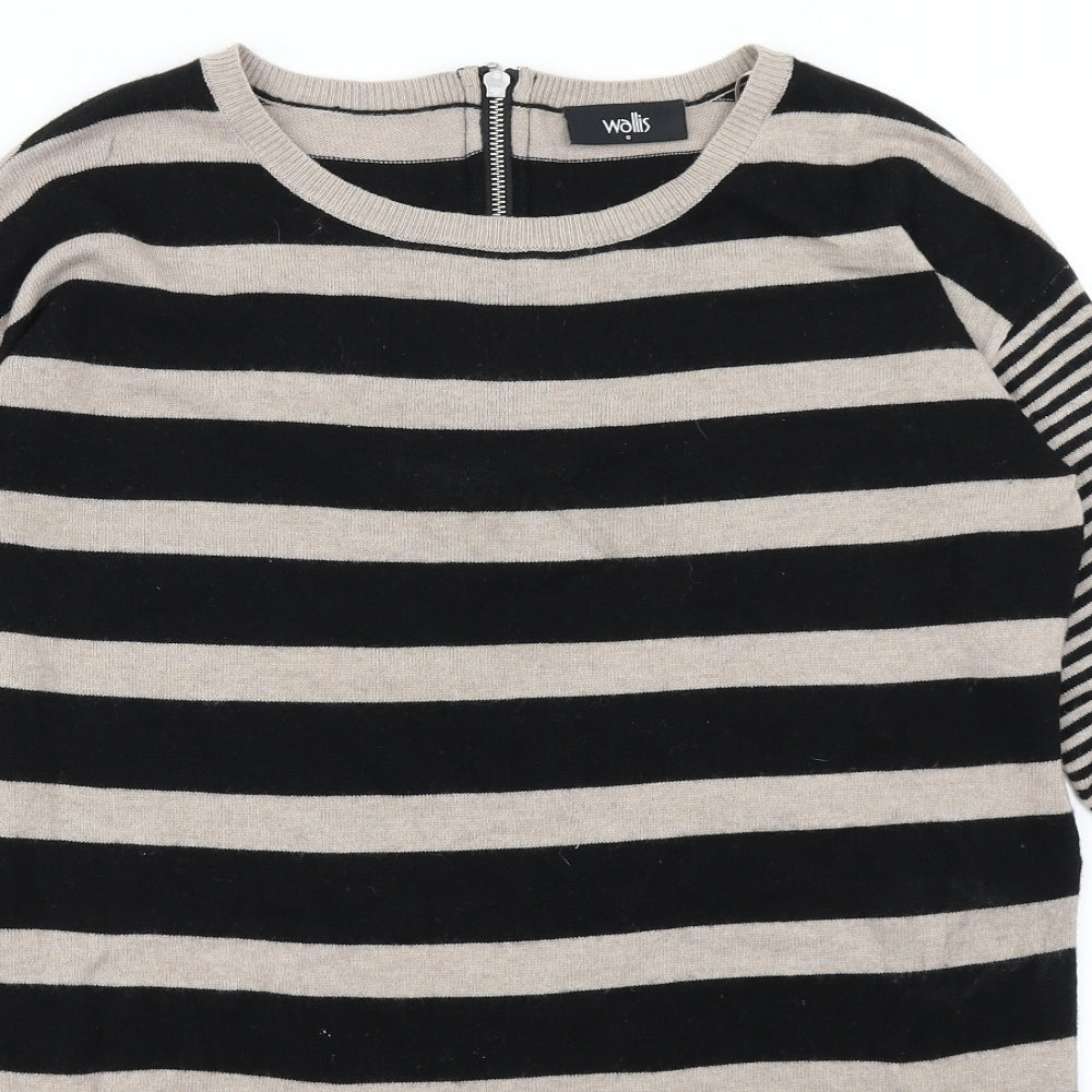 Wallis Womens Beige Striped  Jumper Dress  Size S
