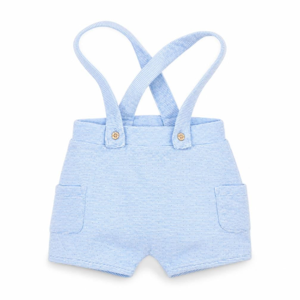 Nutmeg Boys Blue Striped  Dungaree One-Piece Size 3-6 Months