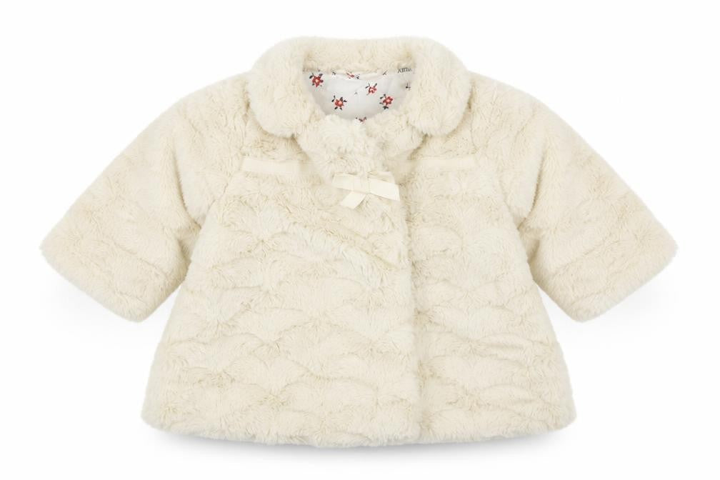 Debenhams Girls Ivory   Pea Coat Coatigan Size 0-3 Months