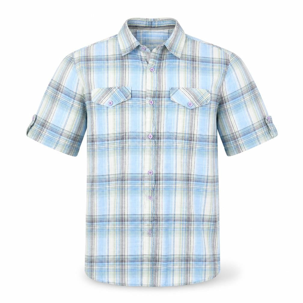 BHS Mens Blue Plaid   Button-Up Size M