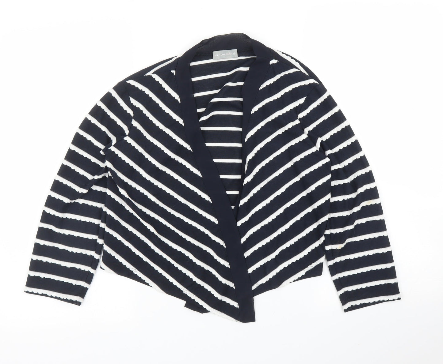 Per Una Womens Blue Striped  Wrap Blouse Size 12