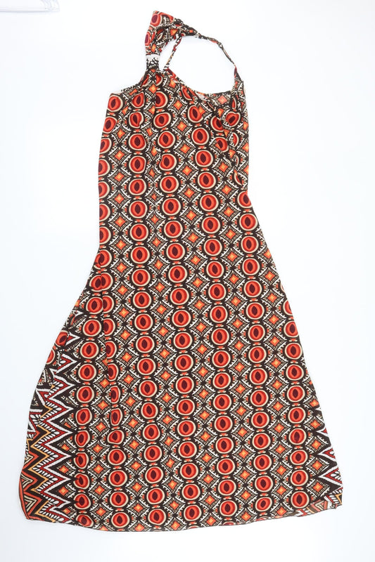 Ibiza Womens Red Geometric  A-Line  Size S