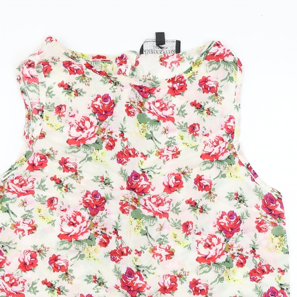 Amber Krystal Womens Multicoloured Floral  Basic Blouse Size M