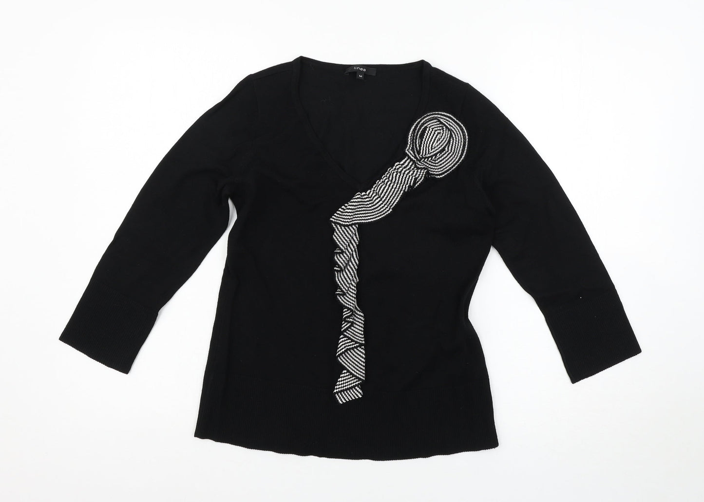 Linea Womens Black   Basic T-Shirt Size M