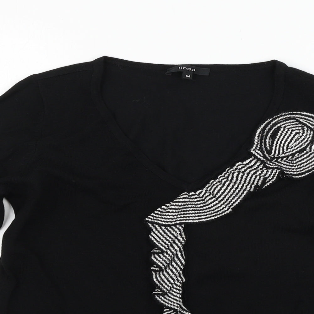Linea Womens Black   Basic T-Shirt Size M