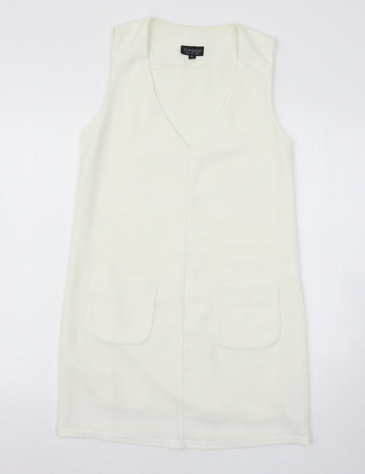 Topshop Womens White   Tank Dress  Size 6