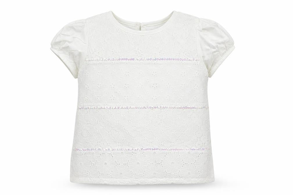 Monsoon Girls White   Basic T-Shirt Size 5-6 Years