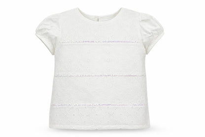 Monsoon Girls White   Basic T-Shirt Size 5-6 Years