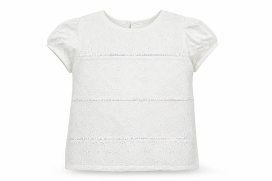 Monsoon Girls White   Basic T-Shirt Size 5-6 Years