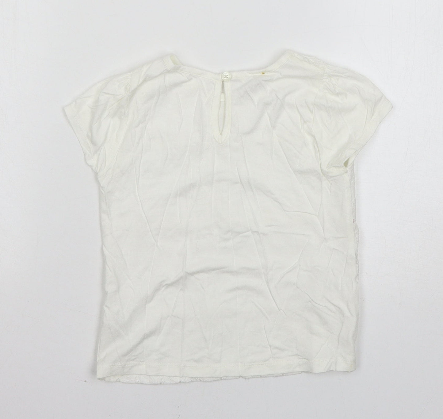Monsoon Girls White   Basic T-Shirt Size 5-6 Years