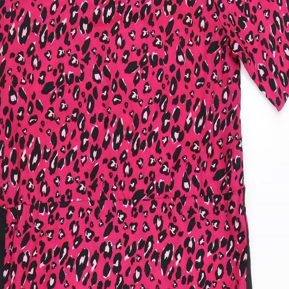 Studio Womens Pink Animal Print  Shift  Size 12