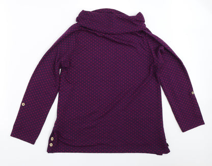 EWM Womens Purple Polka Dot  Pullover Jumper Size S