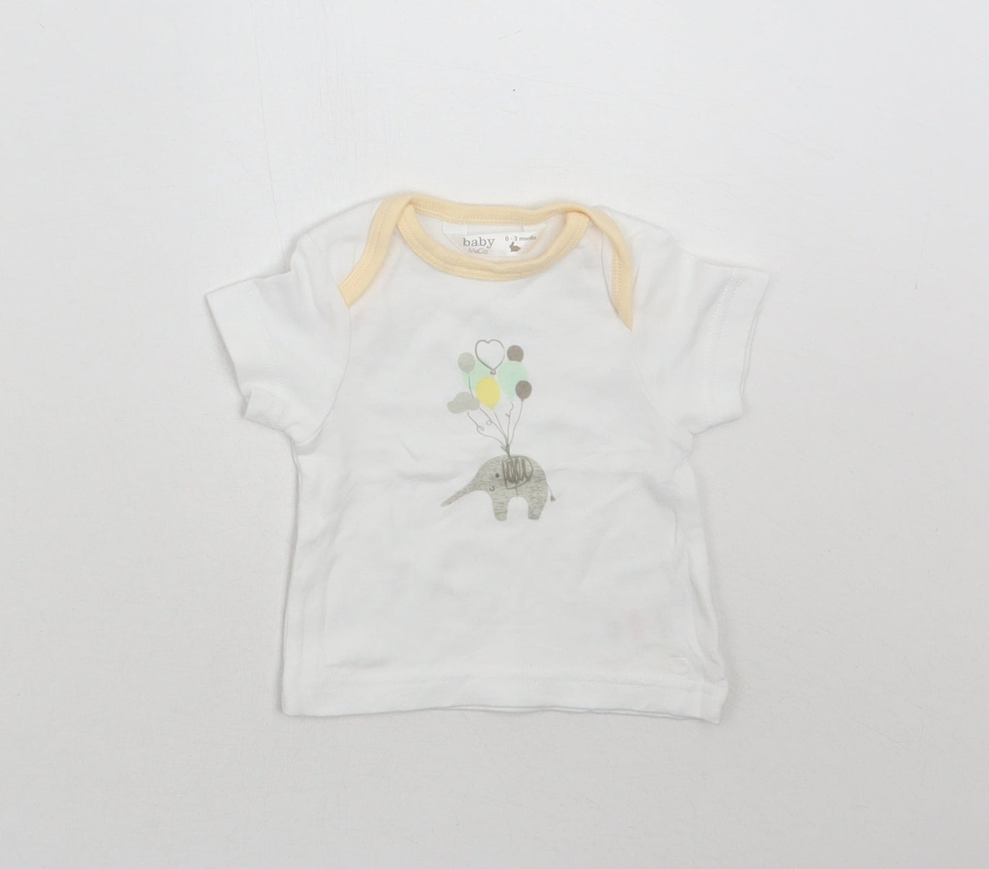 M^co Baby White   Basic T-Shirt Size 0-3 Months