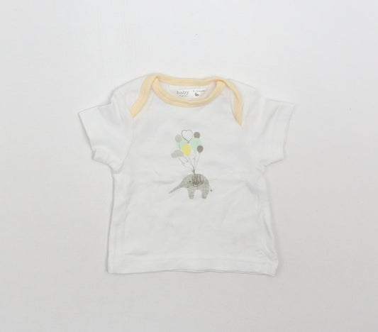 M^co Baby White   Basic T-Shirt Size 0-3 Months