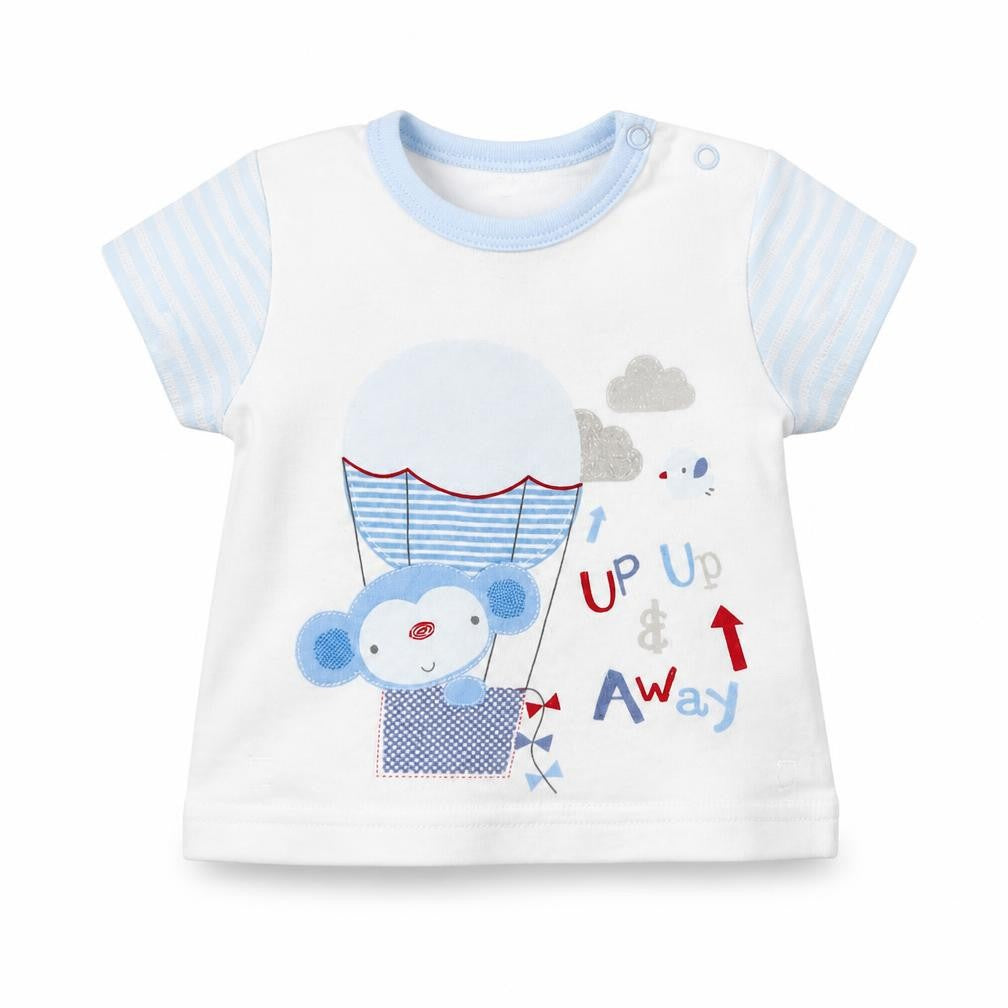 Pep&co Baby White Striped  Basic T-Shirt Size 0-3 Months