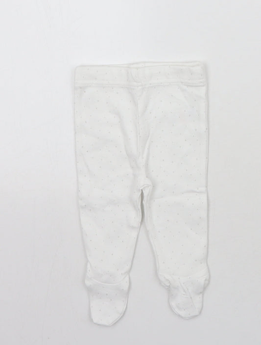 M&Co Baby White Geometric  Sweatpants Trousers Size 0-3 Months