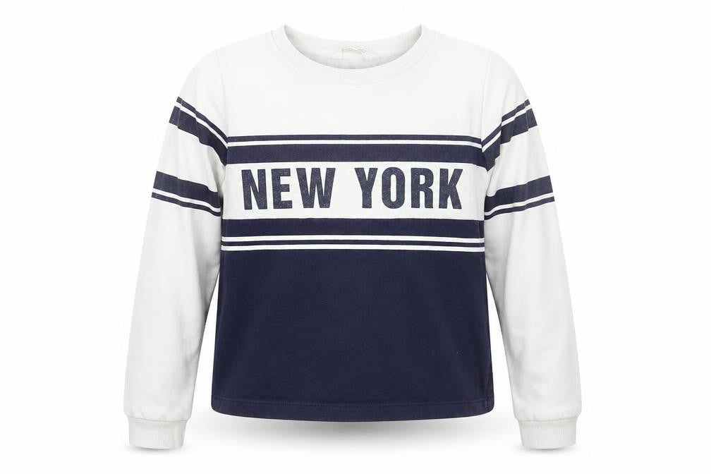 H&M Girls White Striped  Pullover Jumper Size 11 Years