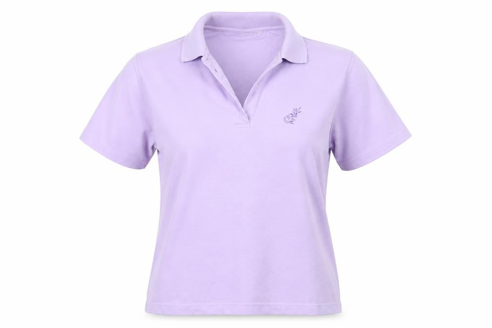 Preworn Womens Purple Floral  Basic Polo Size S