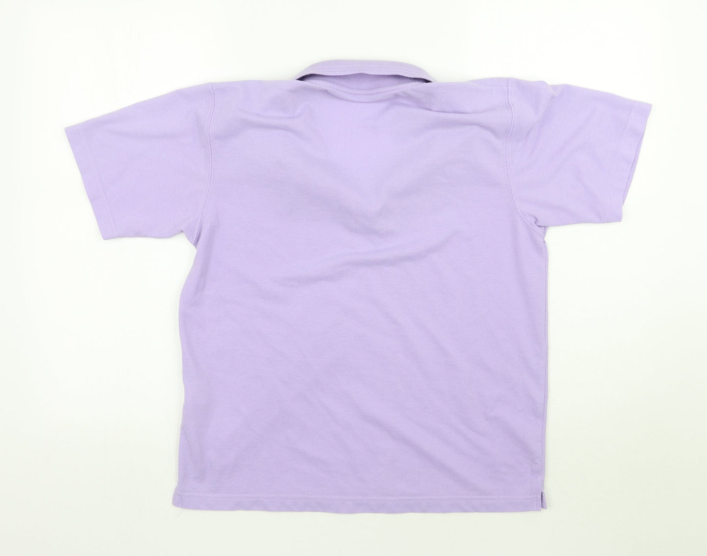 Preworn Womens Purple Floral  Basic Polo Size S
