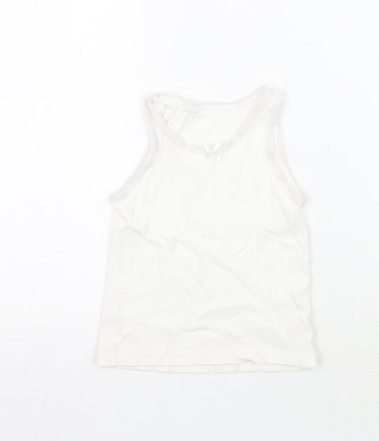 Matalan Girls White   Basic Tank Size 4-5 Years