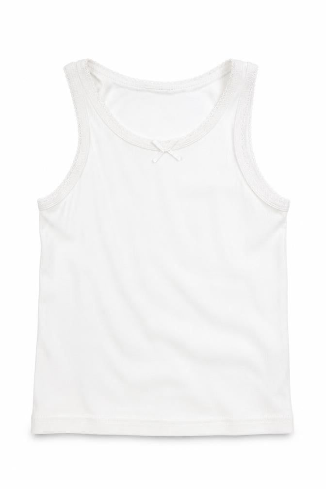 Matalan Girls White   Basic Tank Size 4-5 Years