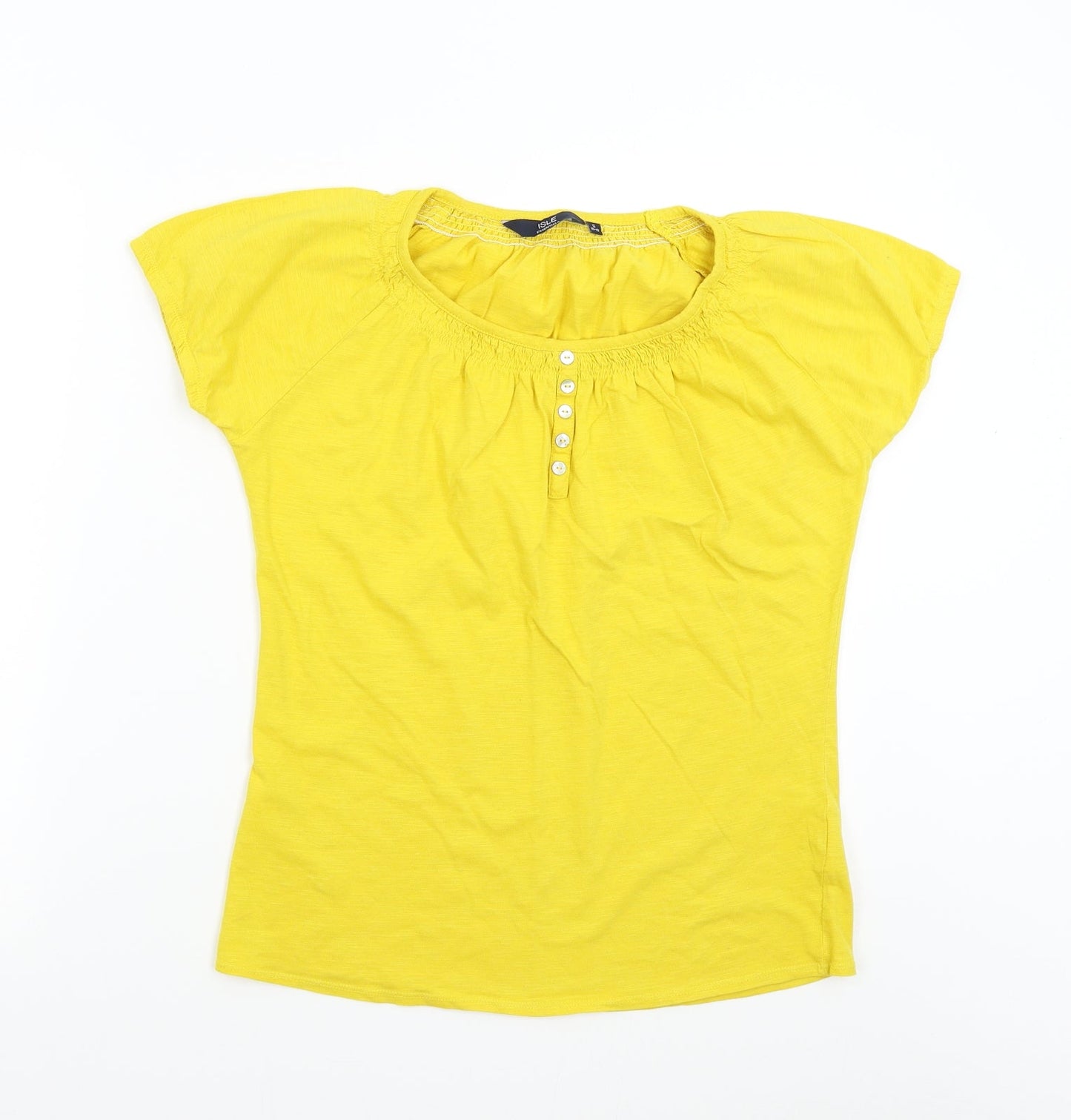 Isle Womens Yellow   Basic T-Shirt Size S