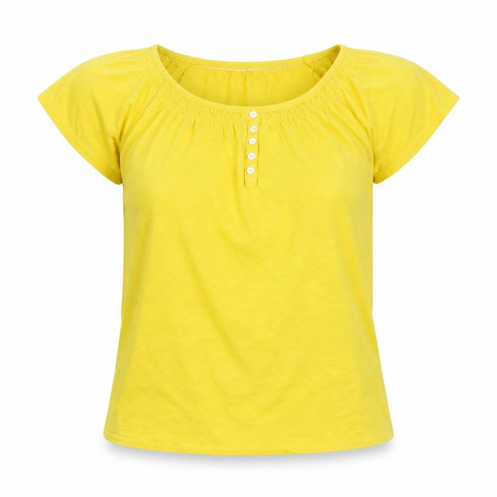 Isle Womens Yellow   Basic T-Shirt Size S