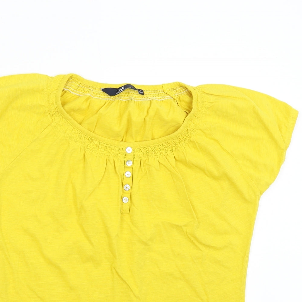 Isle Womens Yellow   Basic T-Shirt Size S