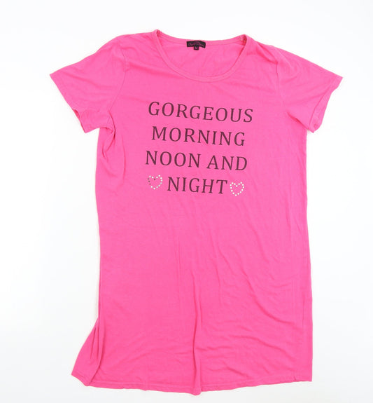 Bella Beau Womens Pink Solid   Nightshirt Size M