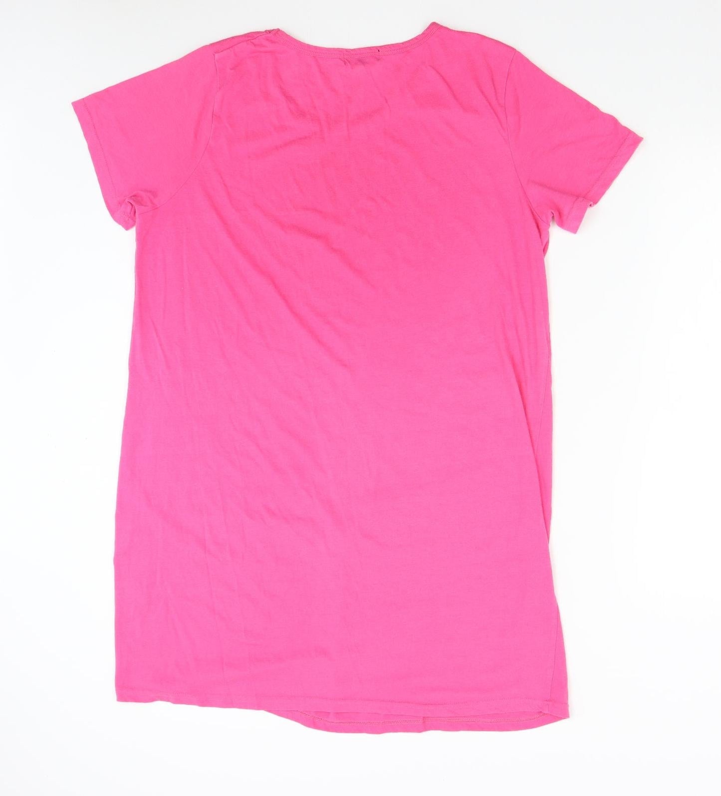 Bella Beau Womens Pink Solid   Nightshirt Size M