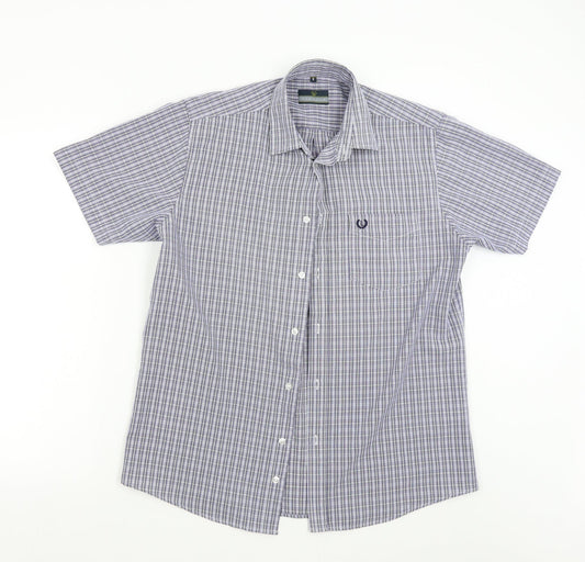 Lincoln Mens Blue Check   Button-Up Size S