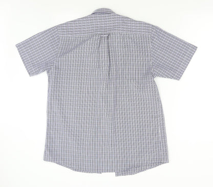 Lincoln Mens Blue Check   Button-Up Size S