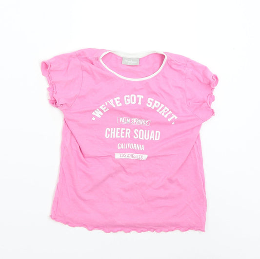Matalan Girls Pink   Basic T-Shirt Size 9 Years  - Cheer Squad
