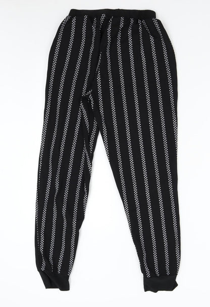 Preworn Womens Black Striped  Sweatpants Trousers Size S L26 in