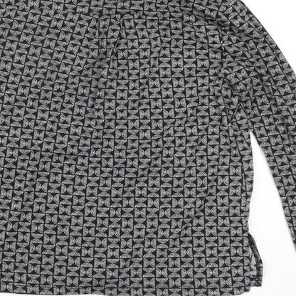 Preloved Principles Womens Black Geometric  Basic Button-Up Size 12 - Label